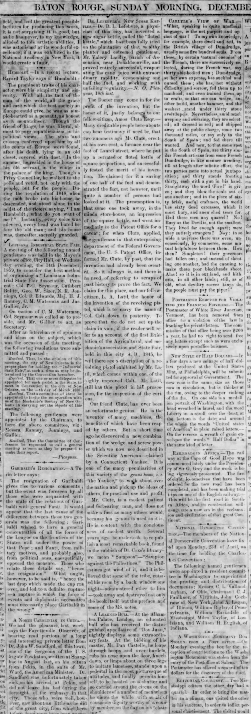 NEWS 1859 Dec 5 LATIL pistol invention and patents