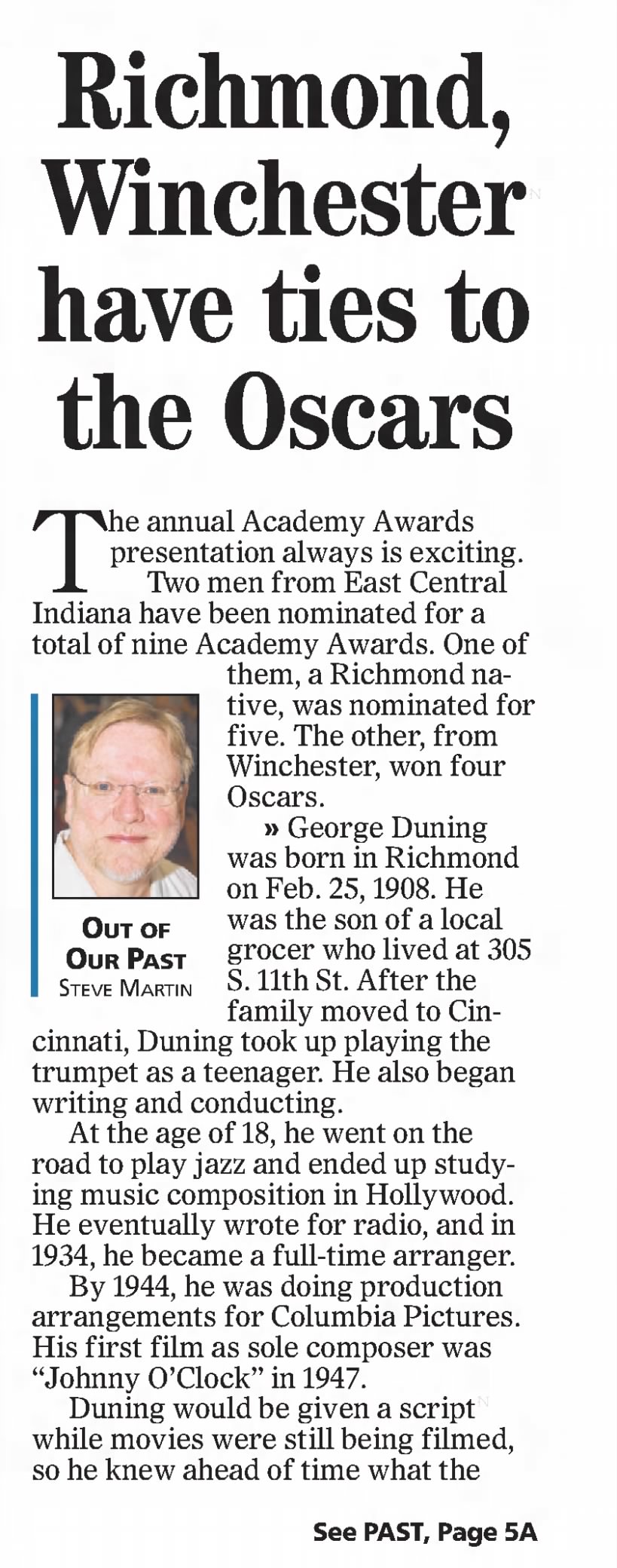 Richmond Winchester have ties to Oscars