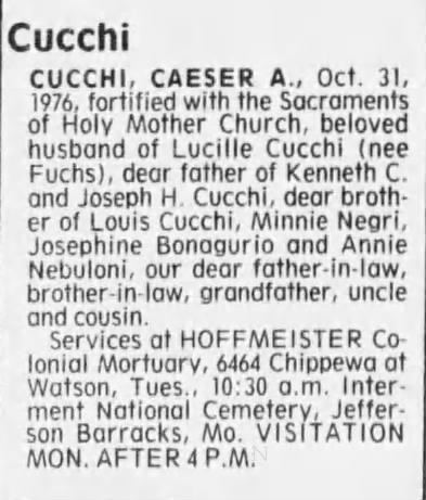 11/1/76 obituary