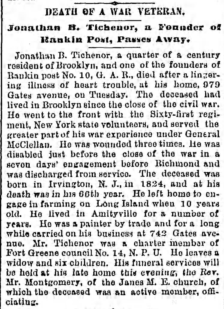 Jonathan B. Tichenor Death Notice