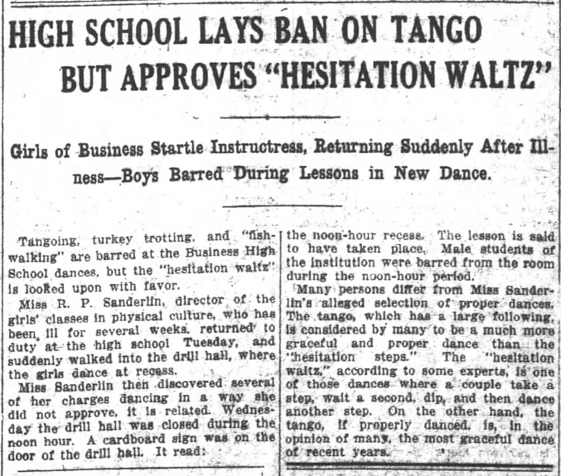 Rosalie says "No Tango!" 7 Nov 1913 Washington Post