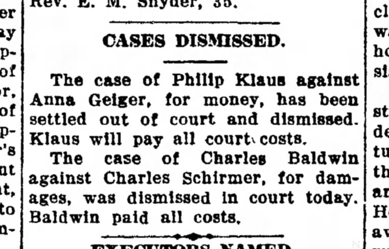 Possible--Schirmer, Charles Cases Dismissed (not DL'd)