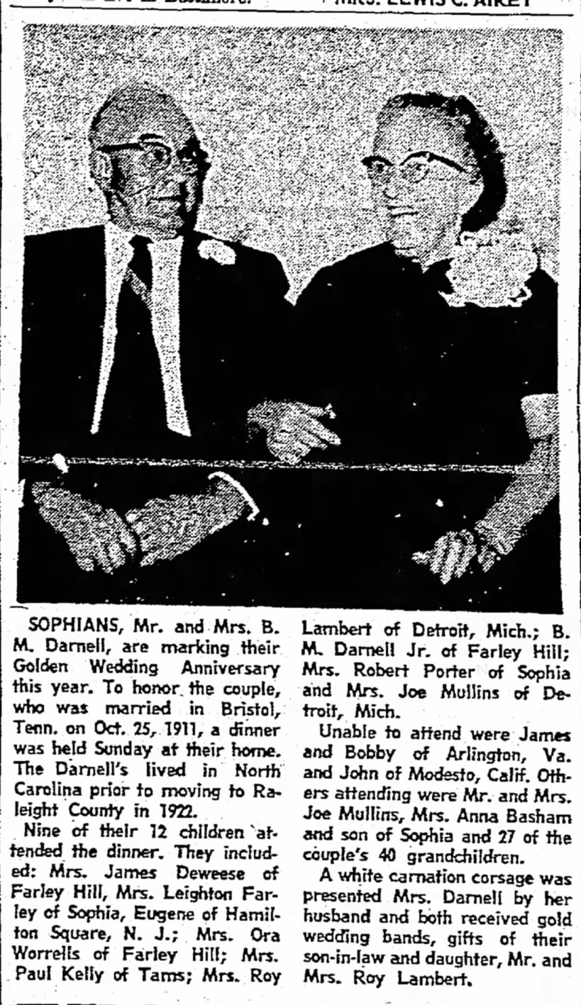 Mr. & Mrs Darnell Nov 06 1961.