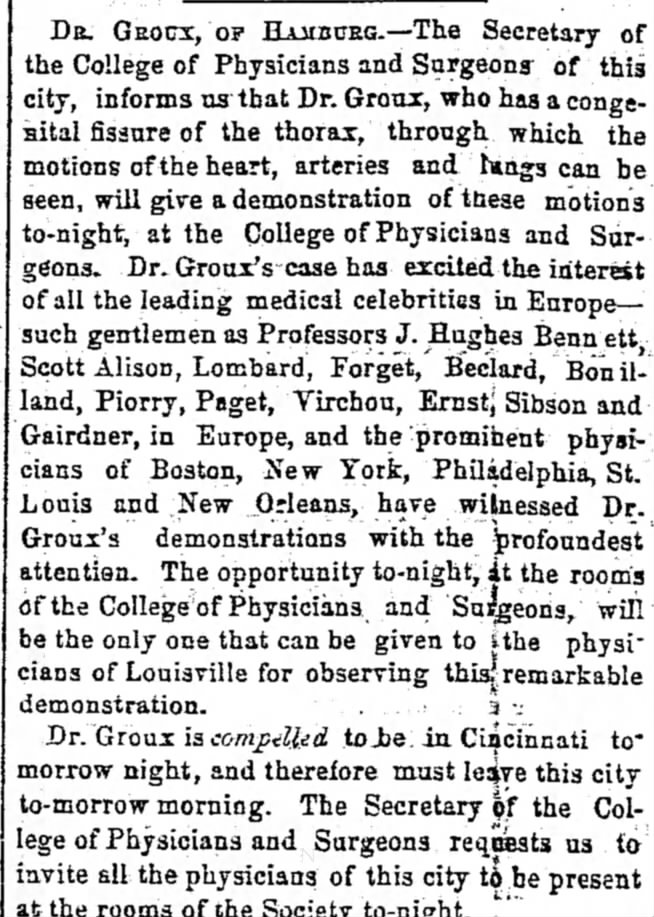 1859 04-12 Dr. Groux to speak