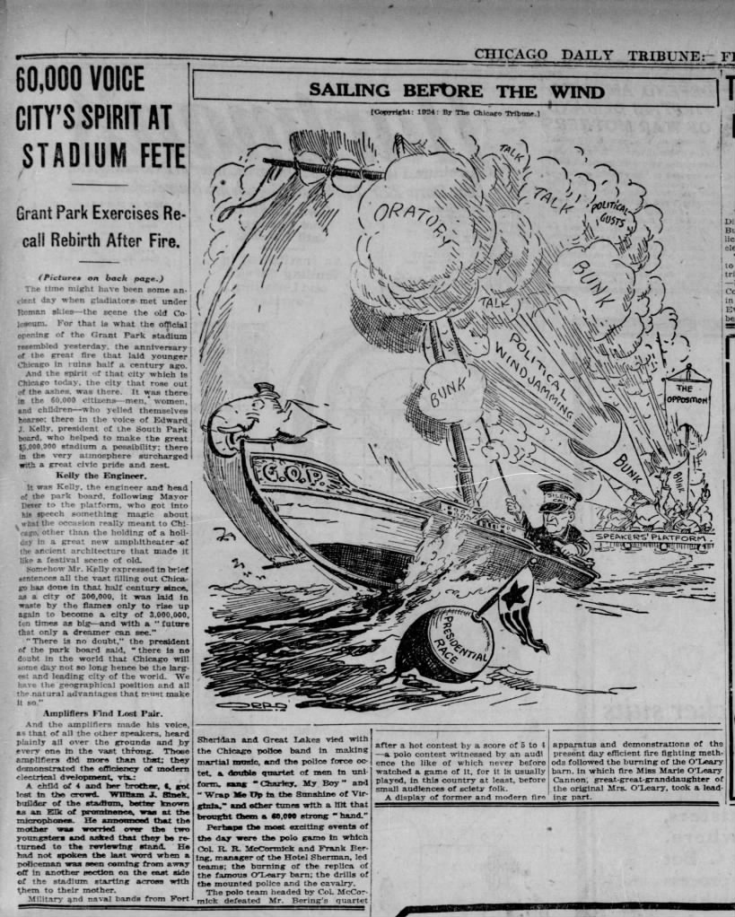 60,000 Voice City's Spirit at Stadium Fete, Chicago Tribune, Oct. 10, 1924, p. 5