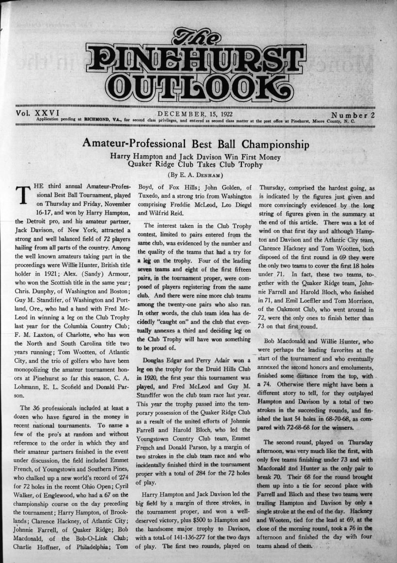 The Pinehurst Outlook 12 December 1922