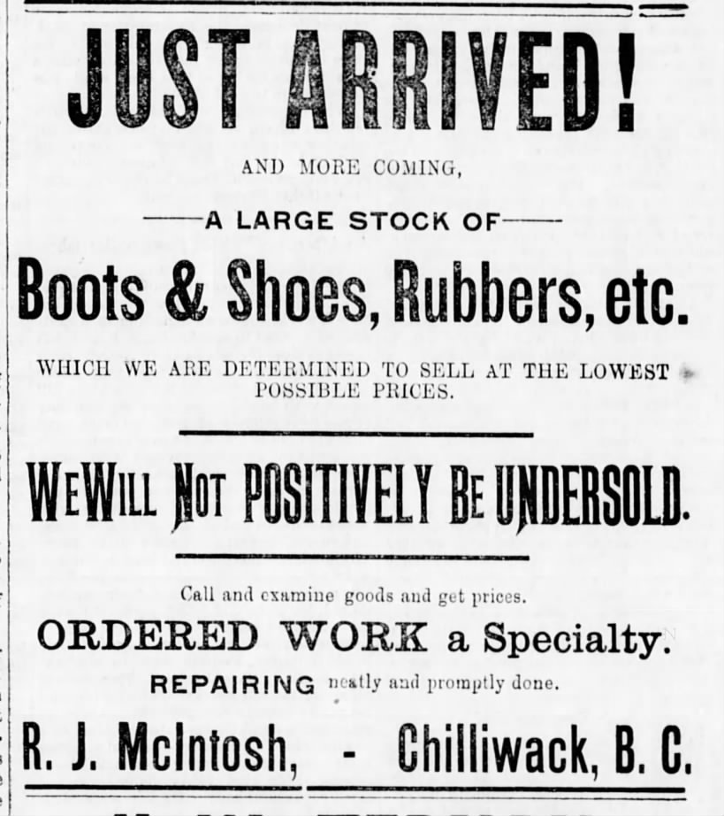 McIntosh's shoe store, Chilliwack