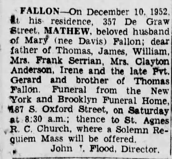 Mathew Fallon Obituary