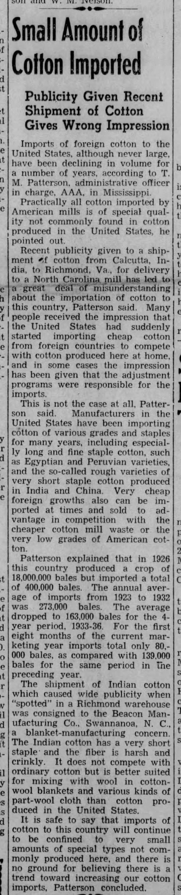 1938_Cotton Imports Beacon