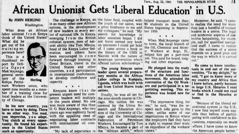 African Unionist gets liberal education