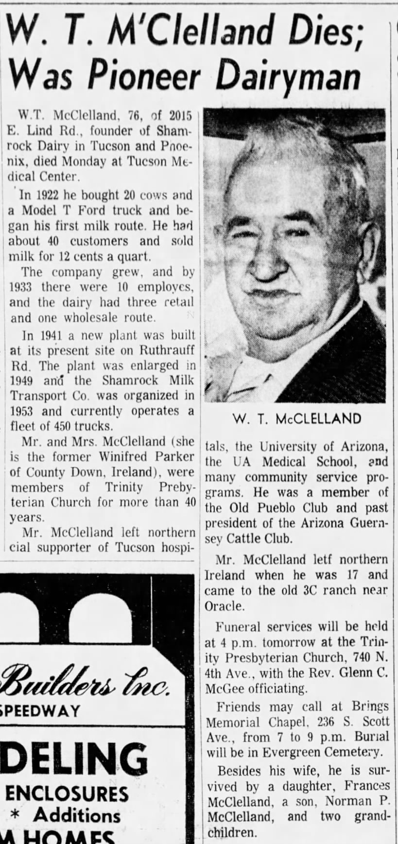W T McClelland Obituary