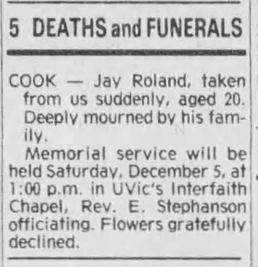 Jay Roland Cook - Obituary