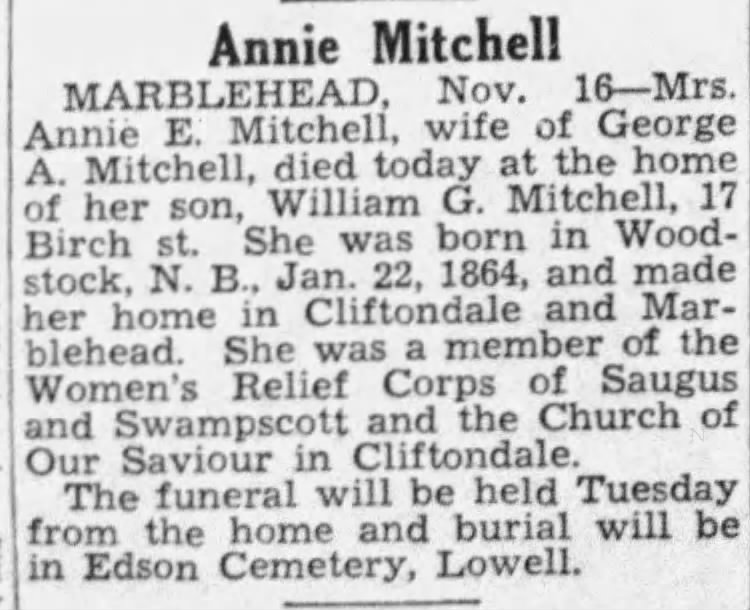 Obituary for Annie E. Mitchell