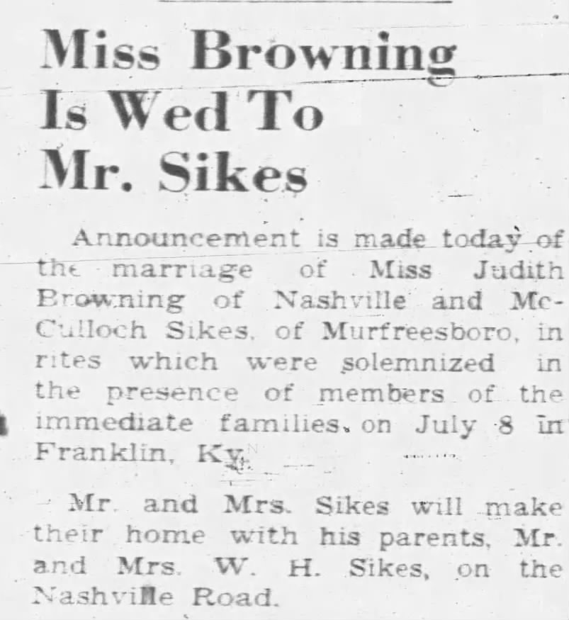 Browning-Sikes Wedding Announcement