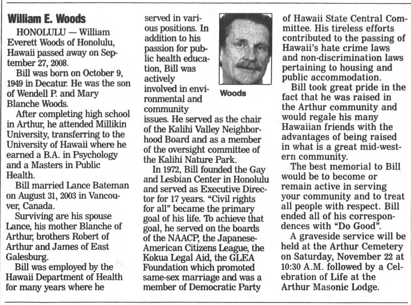 William Everett Woods obituary 2008