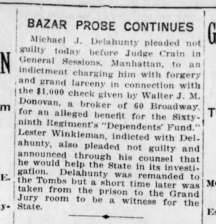 Delahunty mike trial 1917
