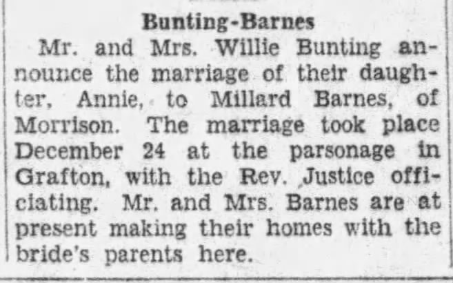 Marriage of Annie / Barnes