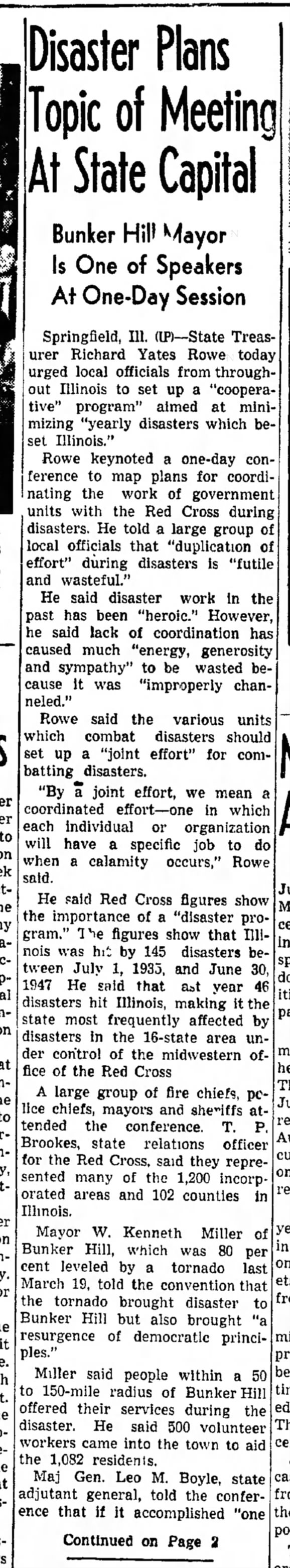 1948 Illinois State Disaster Planning Meeting. - Tom Malmay