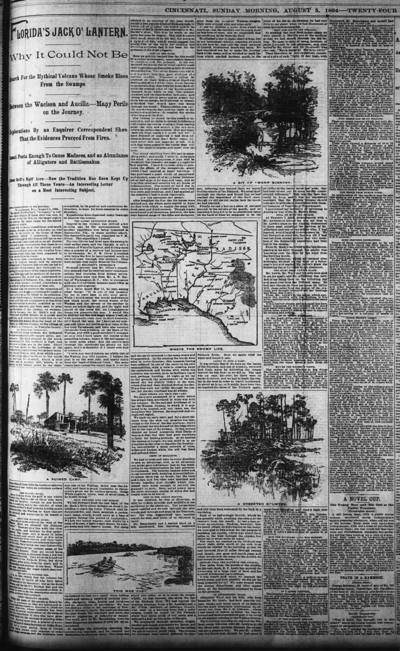 1894 Florida search for volcano in the swamp. - TMalmay
