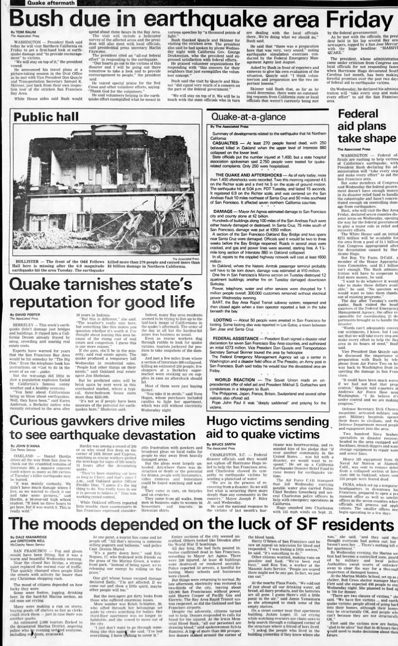 1989 Earthquake California. Tom Malmay