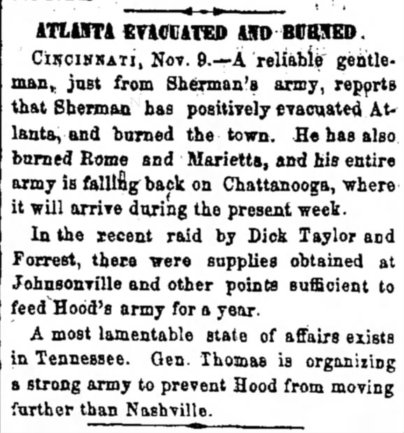 1864 Great Fire of Atlanta, GA . - TMalmay