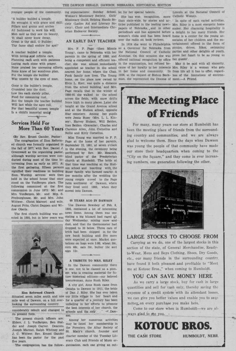 1936 Dawson Herald, History of Dawson, Pg 14