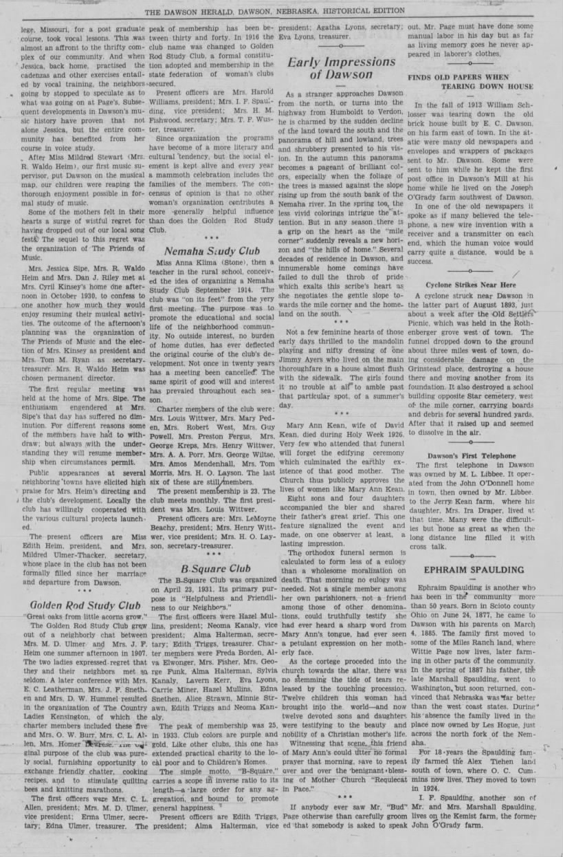 1936 Dawson Herald, History of Dawson, Pg 34