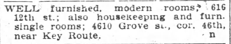 4610 Grove Street ad from 1905