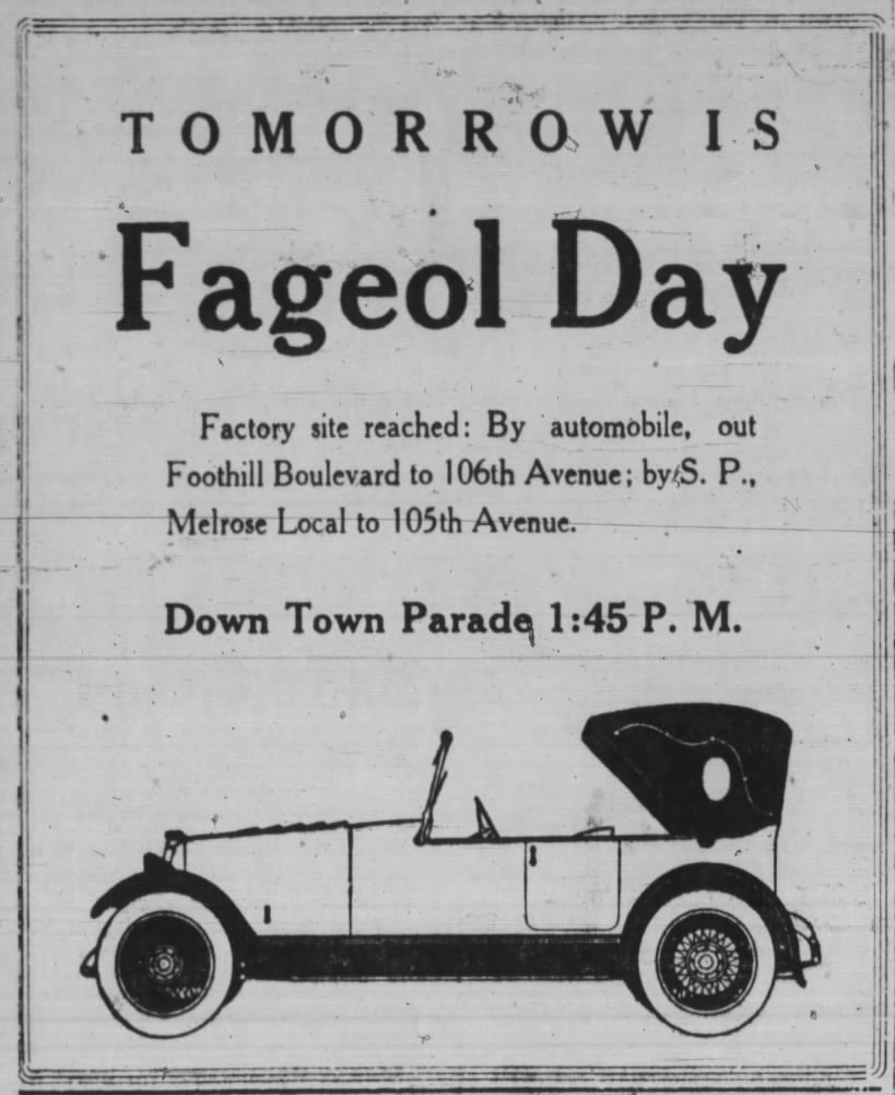 Tomorrow is Fageol Day