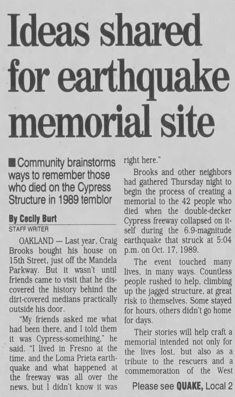 Ideas shared for earthquake memorial site