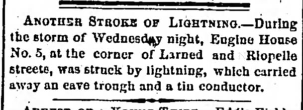 1868 - E-5 quarters struck by lightning
