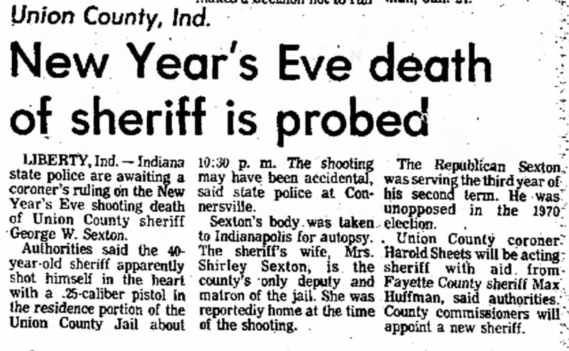 Death of Sheriff George Sexton
