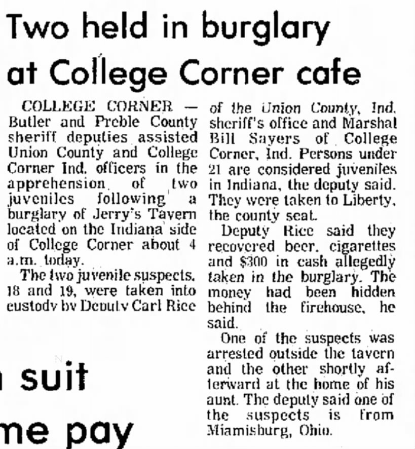 Two held in burglary at College Corner Cafe