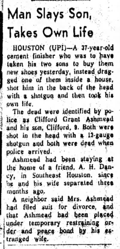 UPI Ashmead Death, Pampa Daily News, 2/19/61