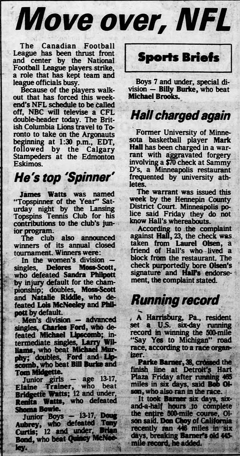 He's Top Spinner, 9/26/1982