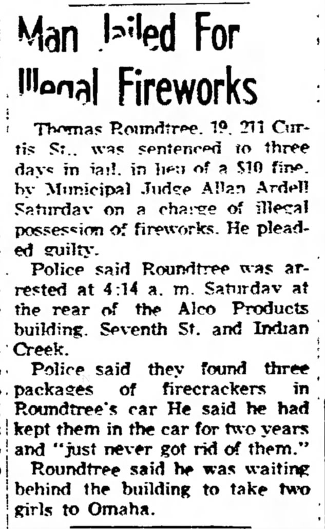 Tom Roundtree jailed for illegal fireworks