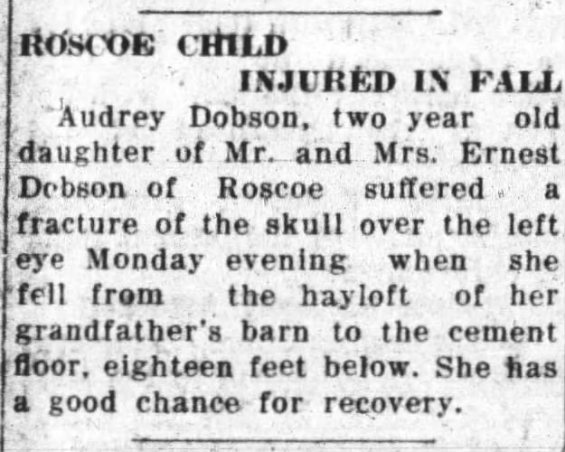 Audrey injured in fall