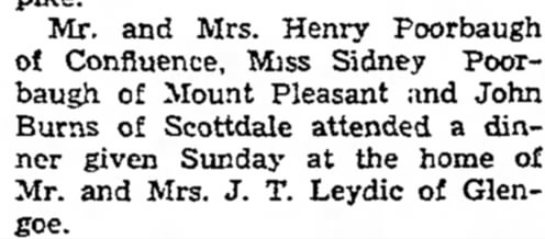 Sidney Poorbaugh September 30 1936 the daily courier