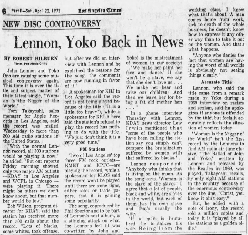 Lennon radio ban April 1972