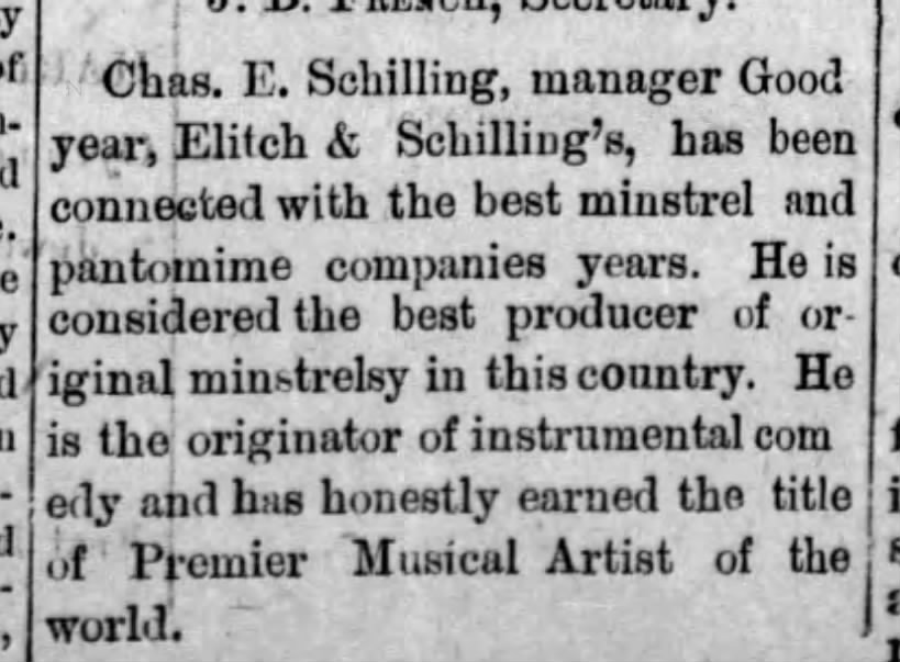 Charles Schilling and minstrel