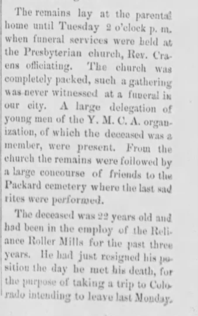 YMCA delegation at Packard cemetery