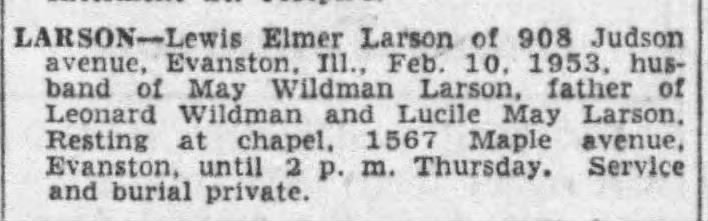 Burial Service of Lewis E. Larson