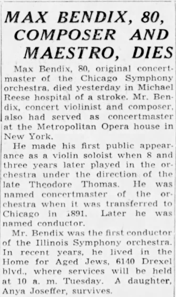 Max Bendix, 80, Composer and Maestro, Dies