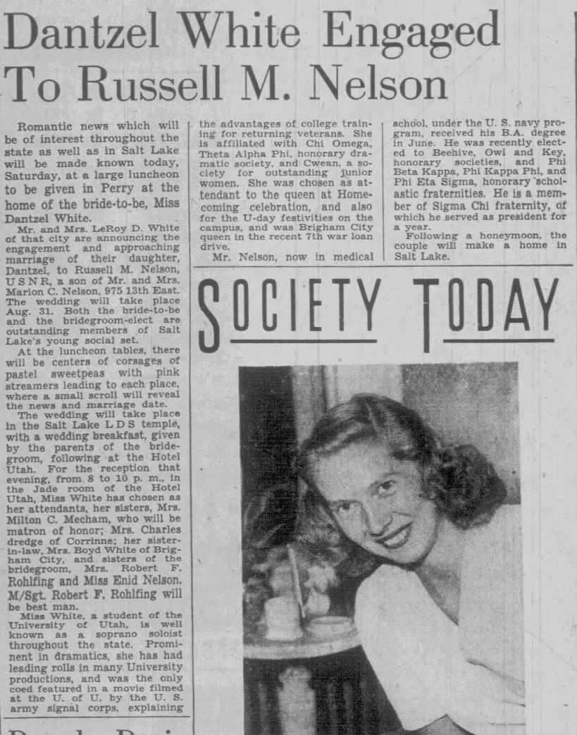 Dantzel White Engaged to Russel M. Nelson