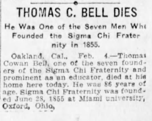 Thomas C. Bell Dies