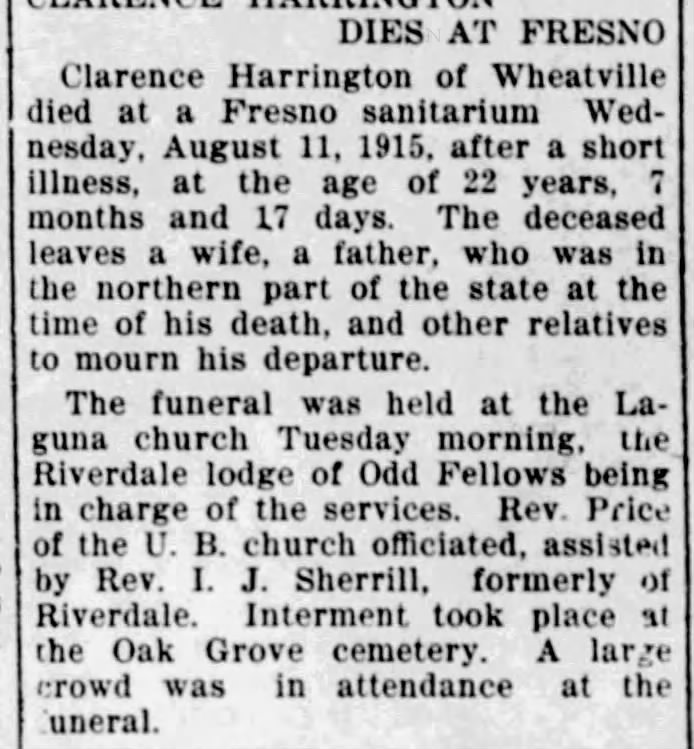 Obituary for Clarence Harrington