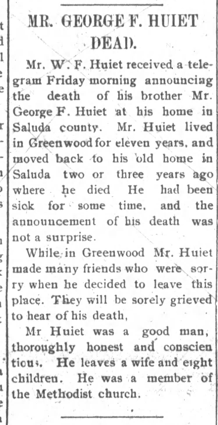 George F. Huiet obituary