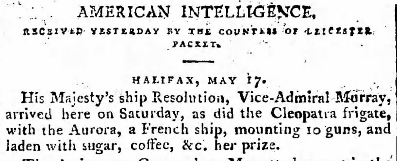 HMS Resolution (1770) at Halifax, Nova Scotia