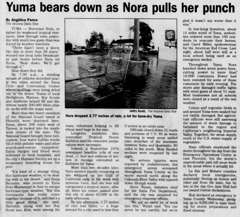 Yuma bears down as Nora pulls her punch