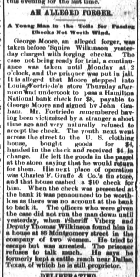 Louis Fortriede, Fort Wayne Daily Gazette, Sat. Feb. 13k 1892, p.4